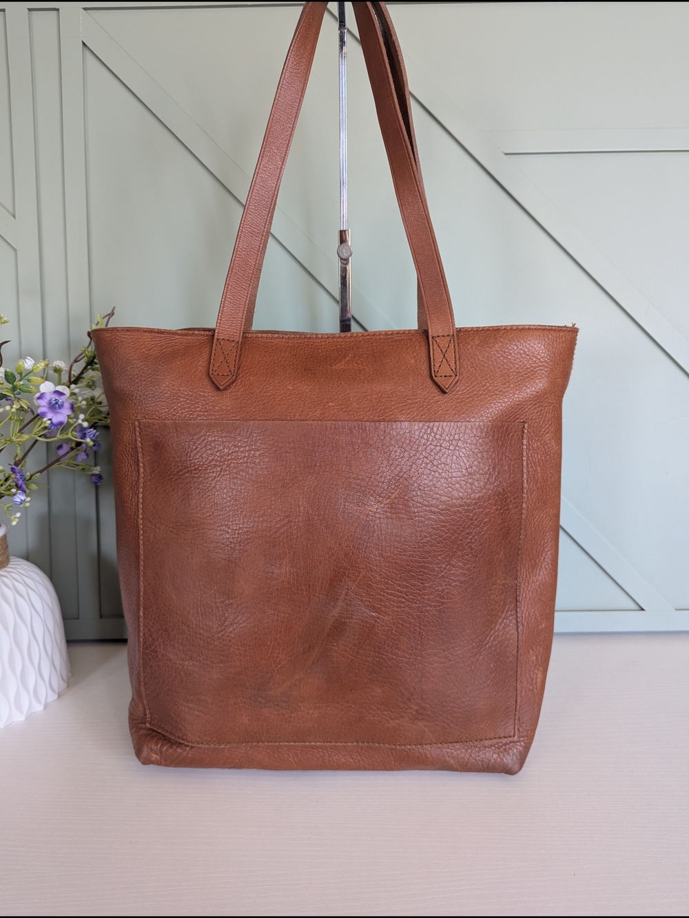 Madewell Brown Leather Tote Bag - Picture 2 of 11